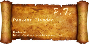 Paskesz Tivadar névjegykártya
