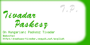 tivadar paskesz business card